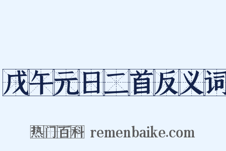 戊午元日二首反义词是什么意思的图片